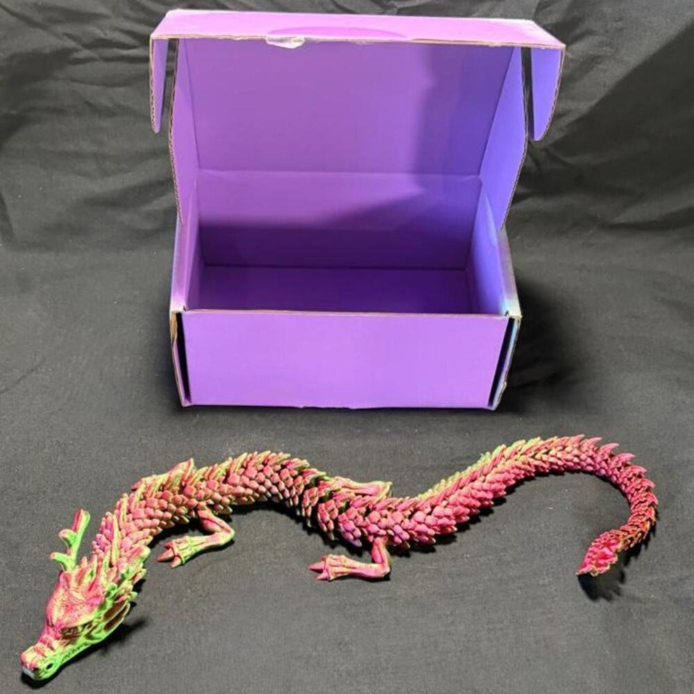 🚨 3D Printed Articulating Imperial Dragon Fidget Home Decor Gift. 17.5” 🐉